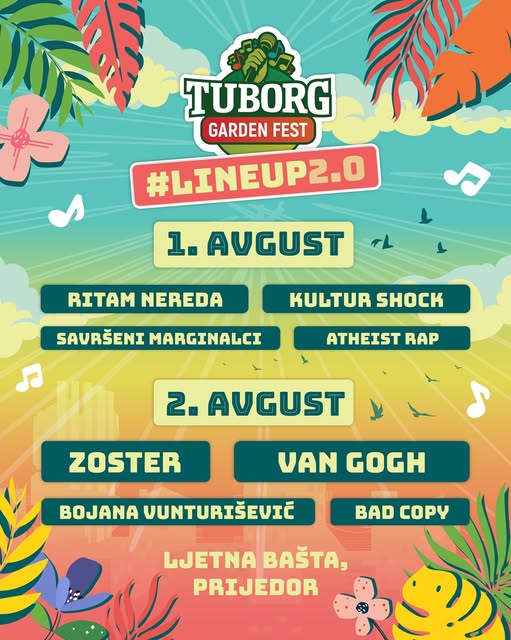 Novi datumi, novi lineup „Tuborg Garden Festa“ Novi datumi, novi lineup „Tuborg Garden Festa“