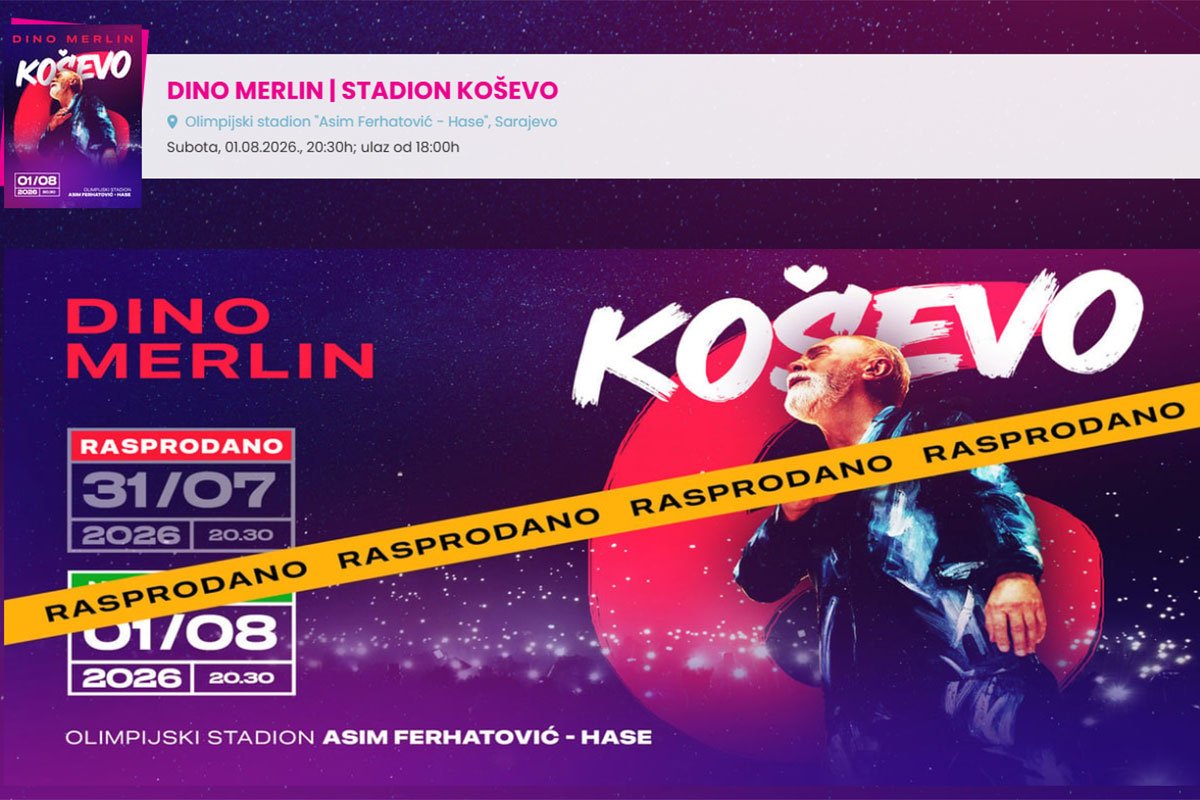 Dino Merlin rasprodao i drugi koncert na Koševu, hoće li biti i treći Dino Merlin rasprodao i drugi koncert na Koševu, hoće li biti i treći