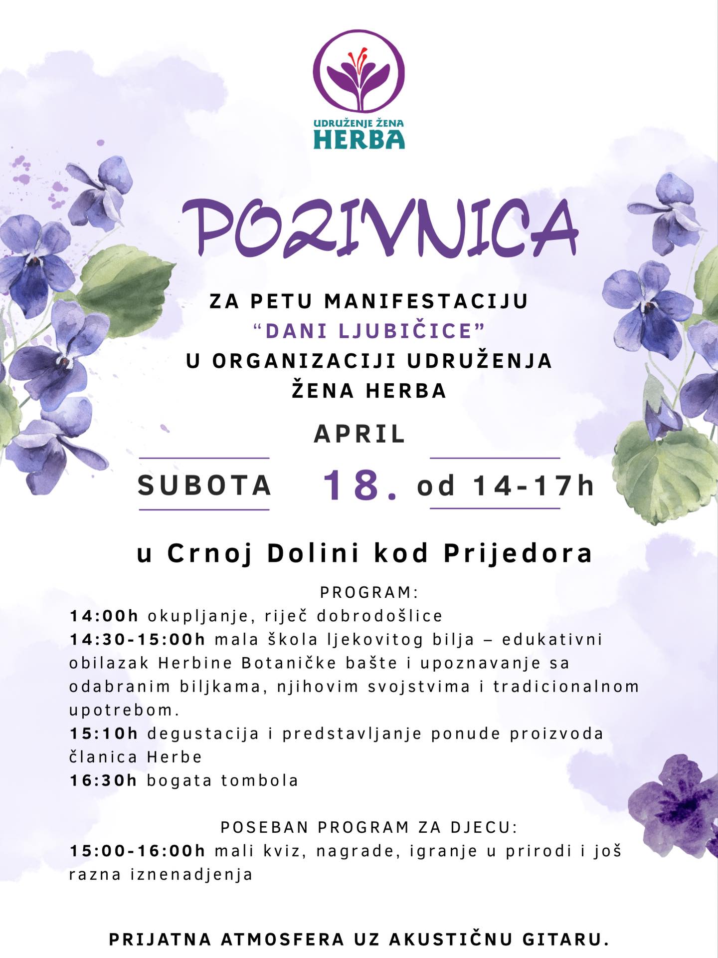 “Dani ljubičice” u Crnoj Dolini – Spoj prirode, tradicije i druženja “Dani ljubičice” u Crnoj Dolini – Spoj prirode, tradicije i druženja